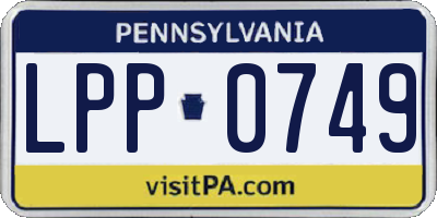 PA license plate LPP0749
