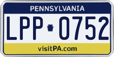 PA license plate LPP0752