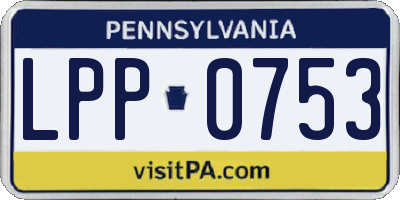 PA license plate LPP0753