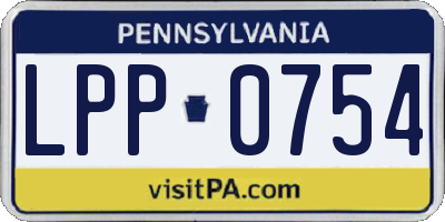PA license plate LPP0754