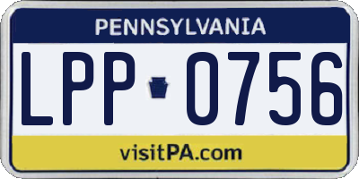 PA license plate LPP0756