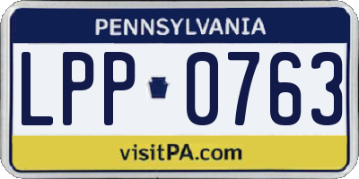 PA license plate LPP0763