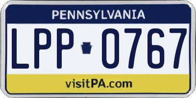 PA license plate LPP0767