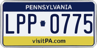 PA license plate LPP0775