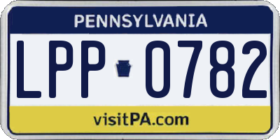 PA license plate LPP0782
