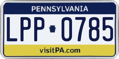 PA license plate LPP0785