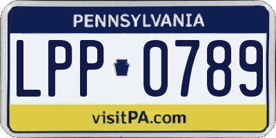 PA license plate LPP0789
