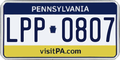 PA license plate LPP0807