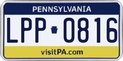 PA license plate LPP0816