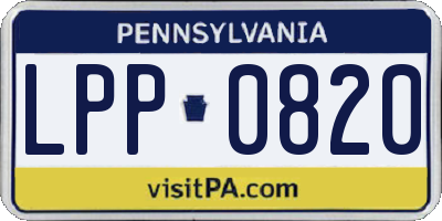 PA license plate LPP0820