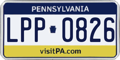 PA license plate LPP0826