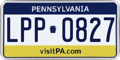 PA license plate LPP0827