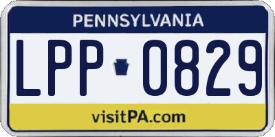 PA license plate LPP0829