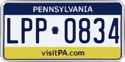 PA license plate LPP0834