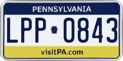 PA license plate LPP0843