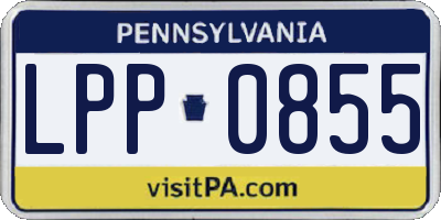 PA license plate LPP0855