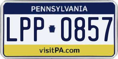 PA license plate LPP0857