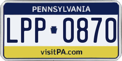 PA license plate LPP0870