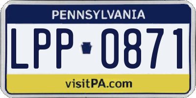 PA license plate LPP0871