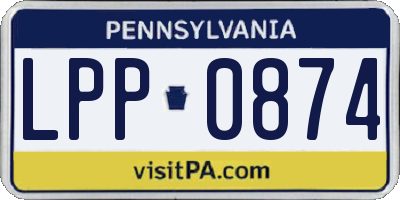 PA license plate LPP0874