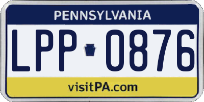 PA license plate LPP0876