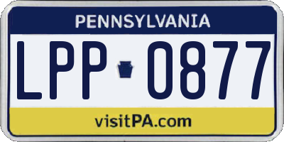 PA license plate LPP0877