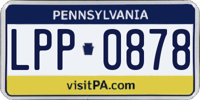PA license plate LPP0878