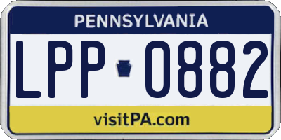 PA license plate LPP0882