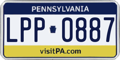 PA license plate LPP0887