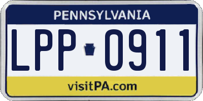 PA license plate LPP0911