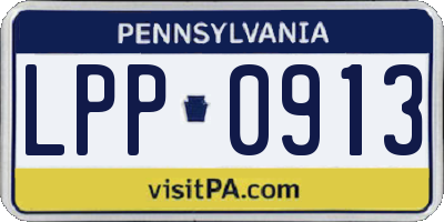 PA license plate LPP0913