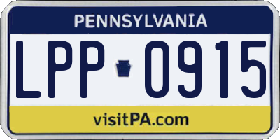 PA license plate LPP0915