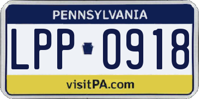 PA license plate LPP0918