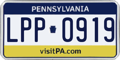 PA license plate LPP0919