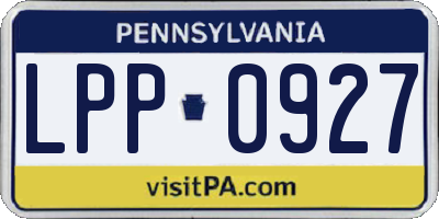 PA license plate LPP0927
