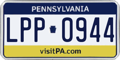 PA license plate LPP0944