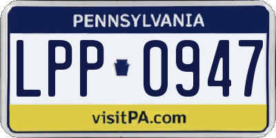 PA license plate LPP0947