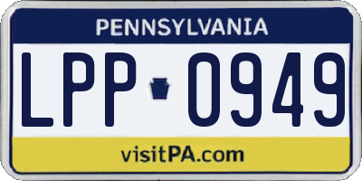 PA license plate LPP0949