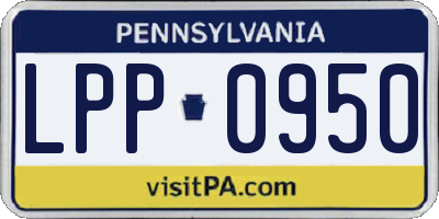 PA license plate LPP0950
