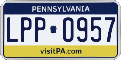 PA license plate LPP0957