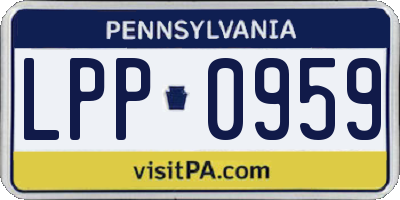 PA license plate LPP0959
