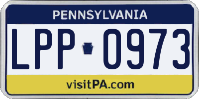 PA license plate LPP0973