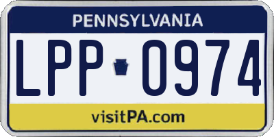 PA license plate LPP0974