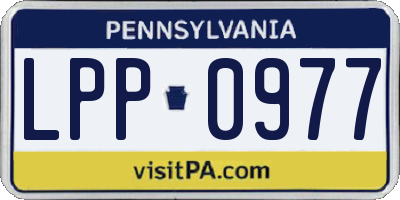 PA license plate LPP0977