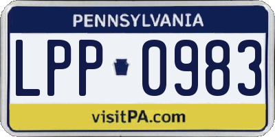 PA license plate LPP0983