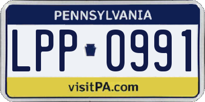 PA license plate LPP0991