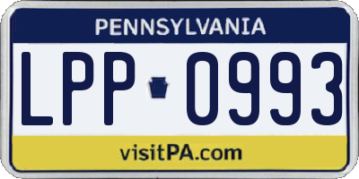 PA license plate LPP0993