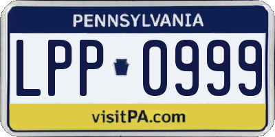 PA license plate LPP0999