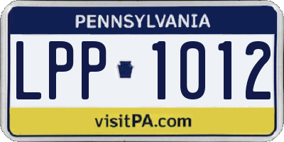 PA license plate LPP1012