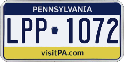 PA license plate LPP1072